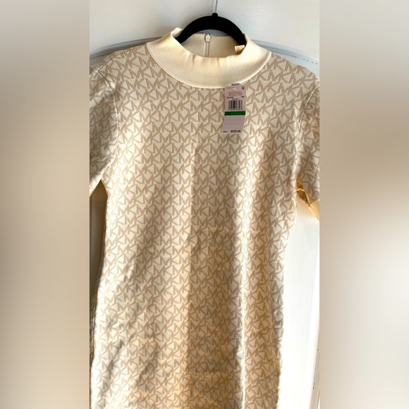NWT Micheal Kors Logo Jacquard Mock neck Dress - Picture 4 of 8